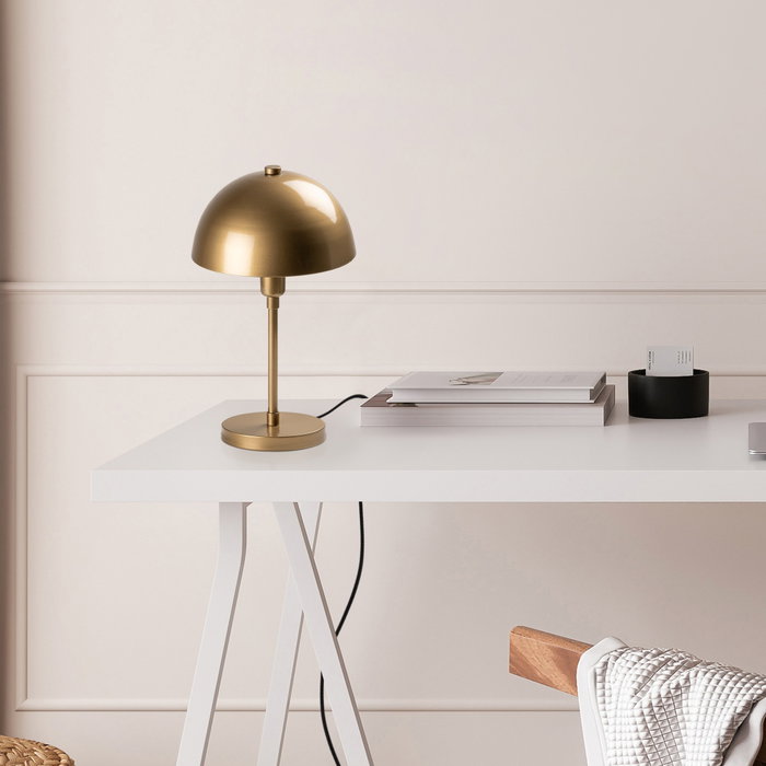 Opviq Lámpara de mesa dorada de cuerpo metálico